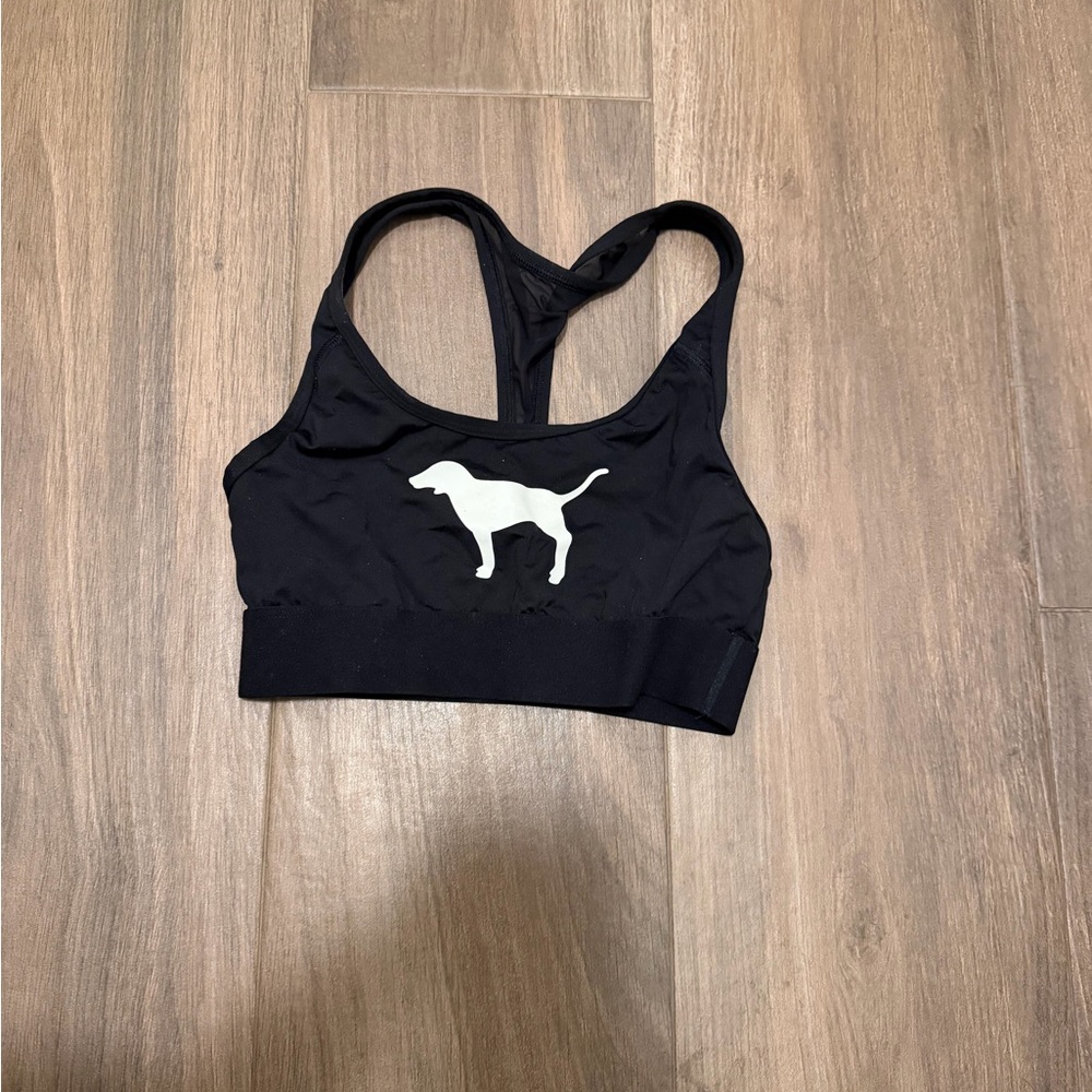 Victoria's Secret Black Dog Graphic Sports Bra